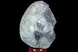 Crystal Filled Celestine (Celestite) Egg Geode - Madagascar #98806-2